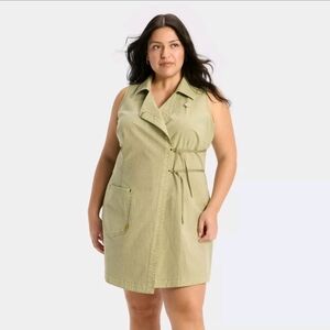 NWT Olive Green Mini Wrap Dress Size XXL